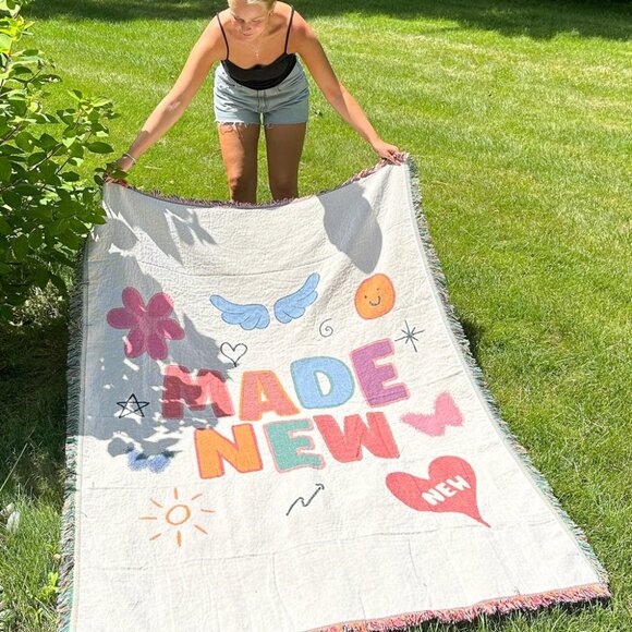 Elevated Faith MADE NEW THROW BLANKET 50 x 70 Jacquard Woven Tassel - Picture 3 of 9